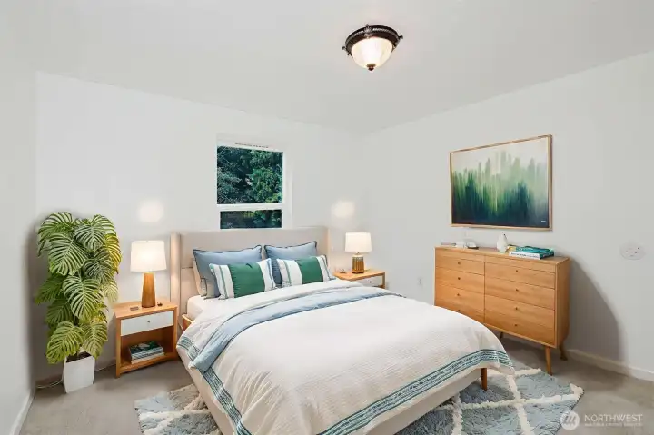 2nd bedroom on main floor staged