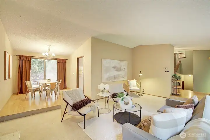 View of dining room from the living room.