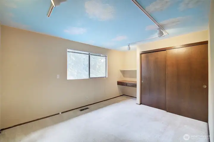 Third bedroom with built-in desk