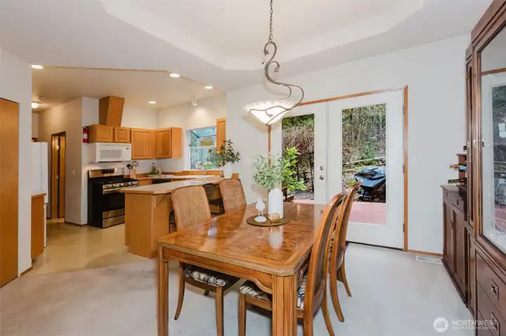 Looking from dining room into kitchen