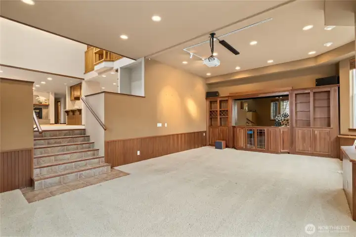 Soaring ceilings + custom built-ins