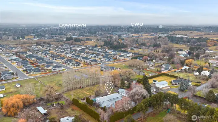 just minutes from town