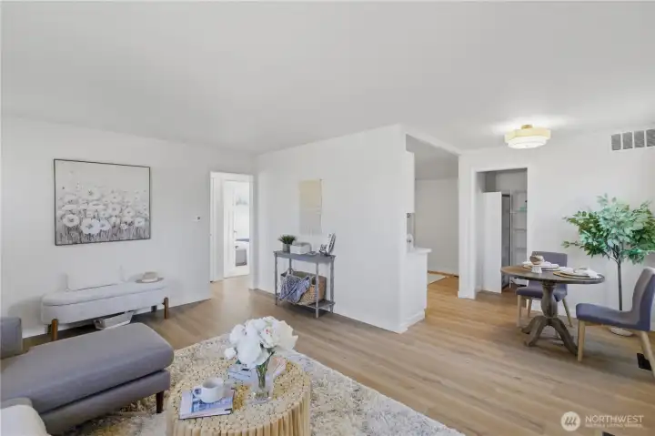 Living and dining areas connected for everyday living