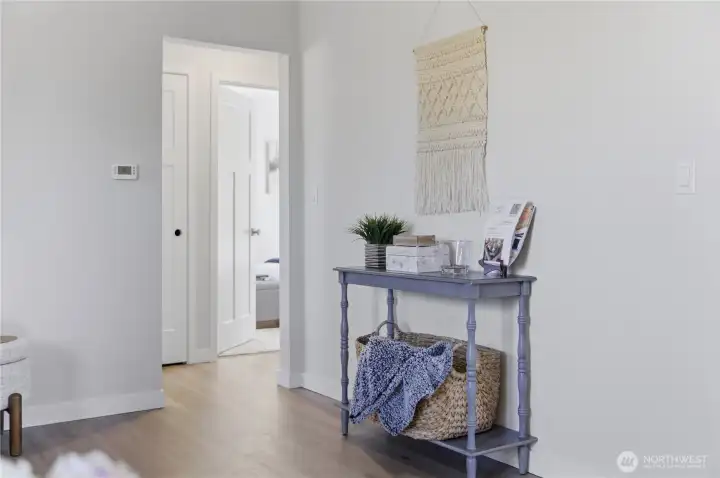 Entry and transition space with clean finishes