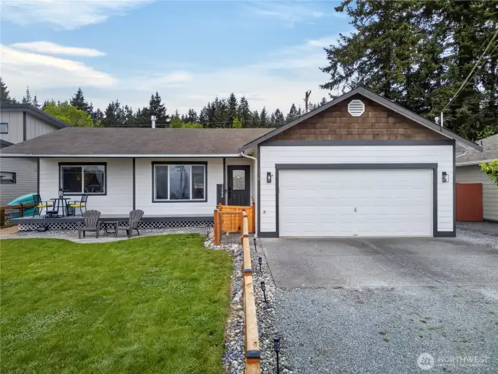 Well-maintained single-level home with a spacious 2-car garage, inviting front patio, and a fully usable yard perfect for relaxing or entertaining.