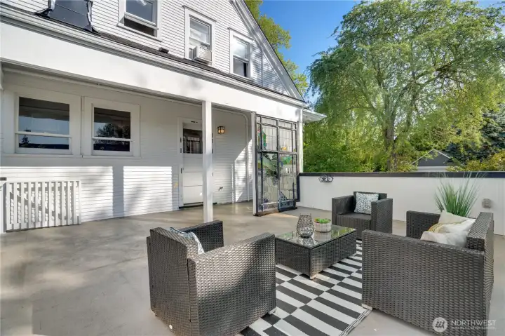 The main floor apartment even offers a big deck space for outdoor dining. Just take the back door straight from the kitchen.
