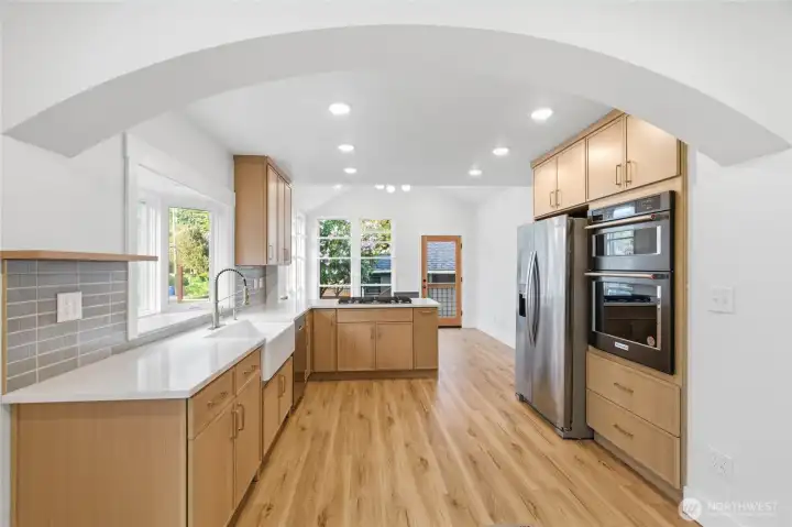 Kitchen with soft close cabinets. Kitchen with soft close cabinets.