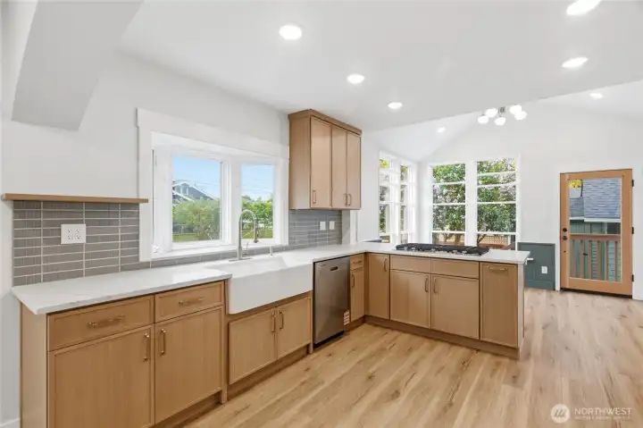 Kitchen with soft close cabinets. Kitchen with soft close cabinets.