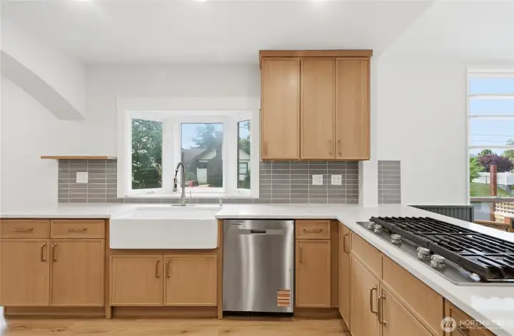 Kitchen with soft close cabinets. Kitchen with soft close cabinets.