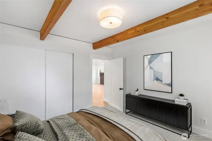 Primary bedroom on main floor. Primary bedroom on main floor.
