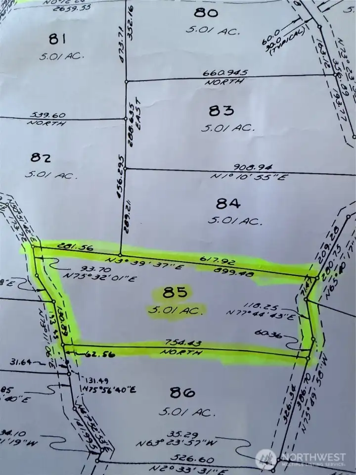 lot 85 on plat map