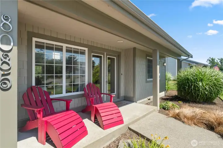 Covered Front Porch perfect for relaxing with a cup of coffee!