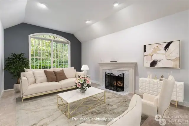 Formal living room with Gas fireplace