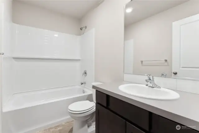 Upstairs Full bathroom.  Photos are for representational purposes only, colors, elevation and features may vary.