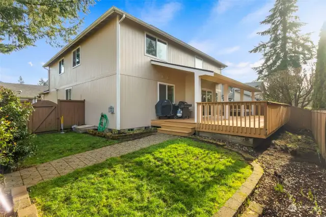 Fully fenced backyard