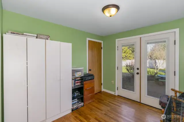 Third bedroom has french doors to patio and backyard.