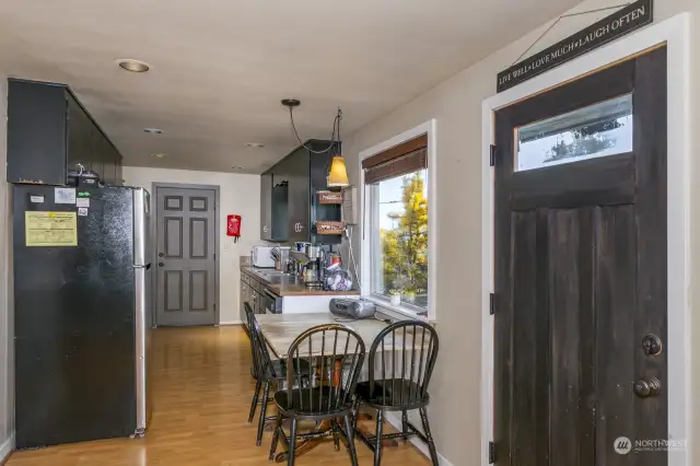 Kitchen with area for breakfast table.