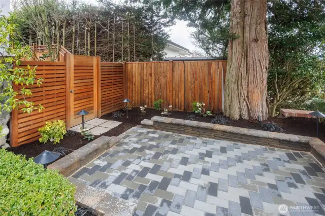 New stone patio is ready for the bistro table & chairs.