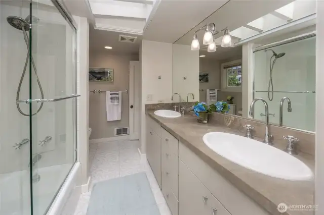 Updated bathroom on upper level.
