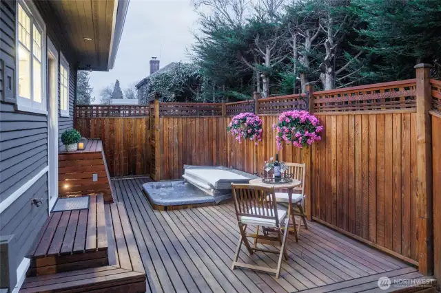 Relax & unwind in the private hot tub after a long day!
