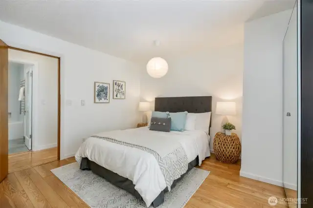 Engineered hardwood floors throughout