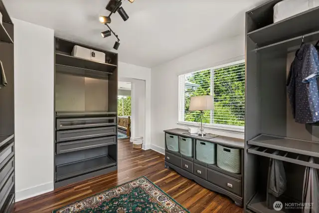 Walk in closet off primary. So much organization!