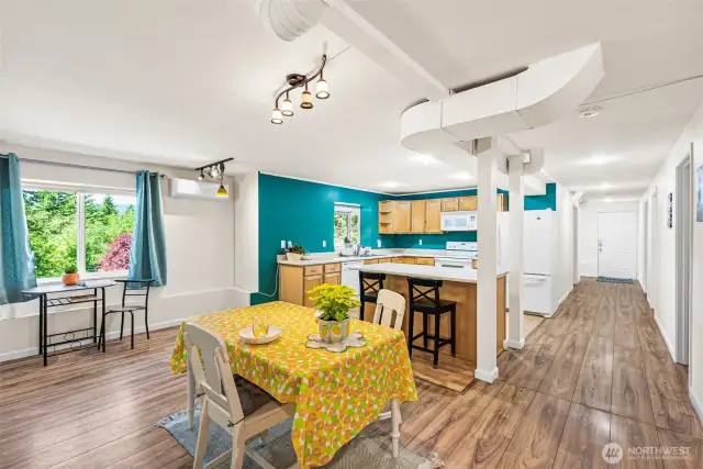 open concept from kitchen to living room ADU