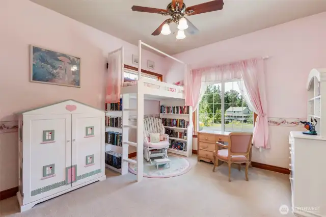 Each bedroom offers walk in closets & high ceiling fans.