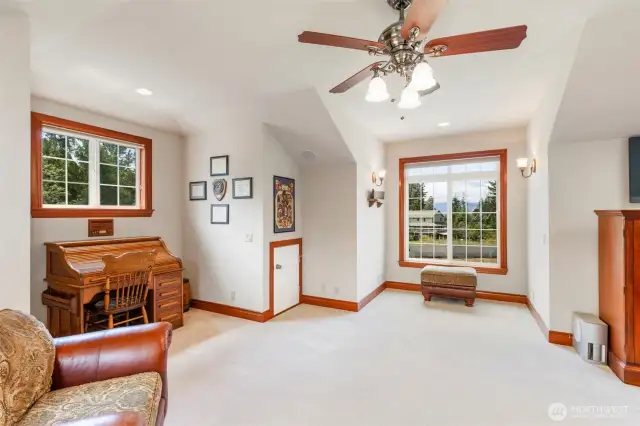 Bonus room/guest suite has ample room for multiple uses. There is also loads of storage and hidden spaces including a children's playroom.