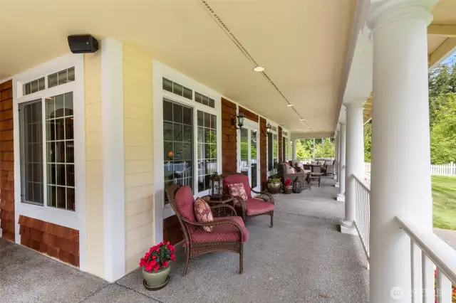 Back covered porch provides for year round entertainment.