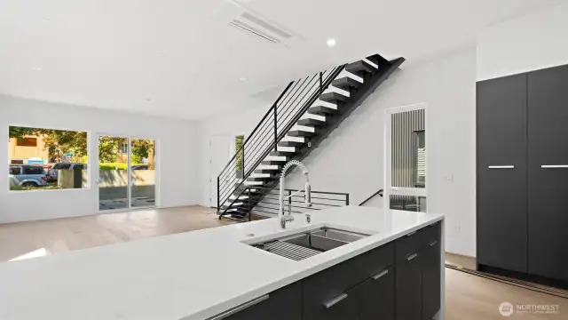 Open Concept Living + Kitchen.