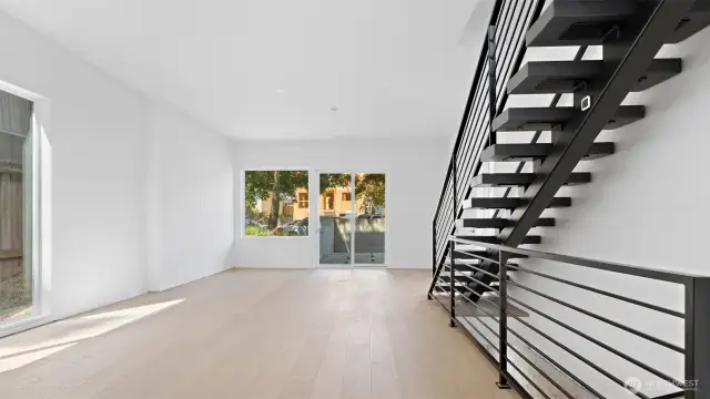 Stairs to fully finished basement!