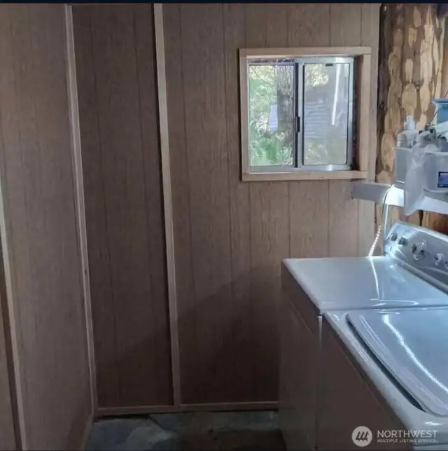 Laundry area has a separate access from the covered patio.