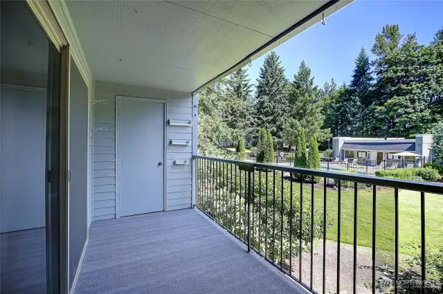 Balcony with Pool View