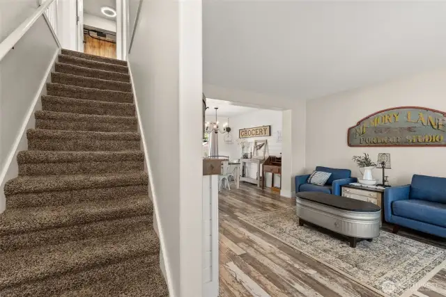 Living room, Stairway to upper level