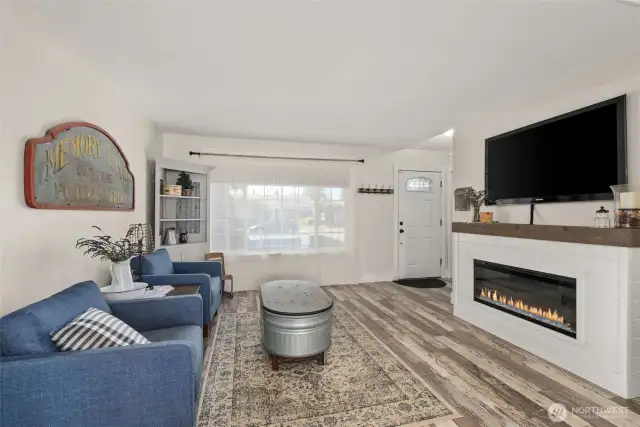Living Room with Electric Fireplace
