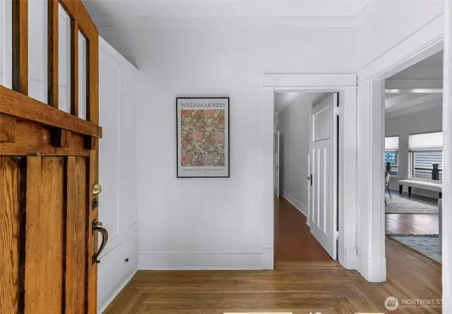 Large entryway with built in closet