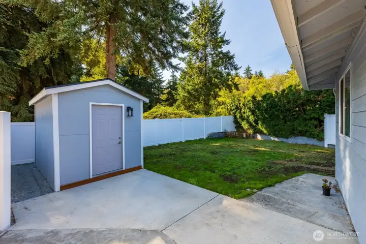 Shed fully wired with power