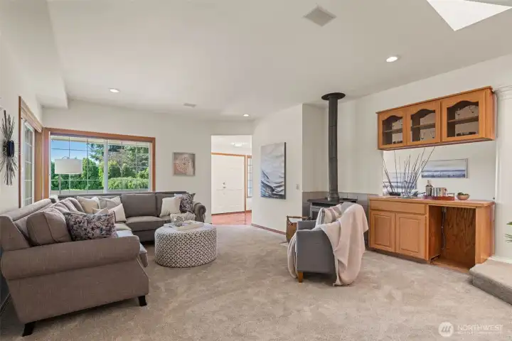 Lower level rec-room with wet-bar.