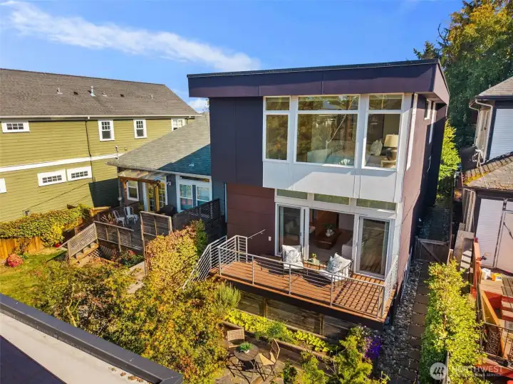Western Facing Deck and Garden