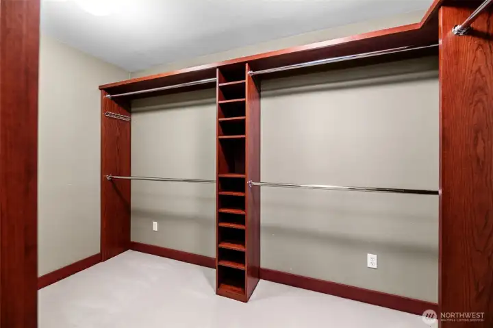 Primary walk in closet, added during the remodel.