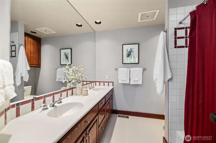 Shared full bath.
