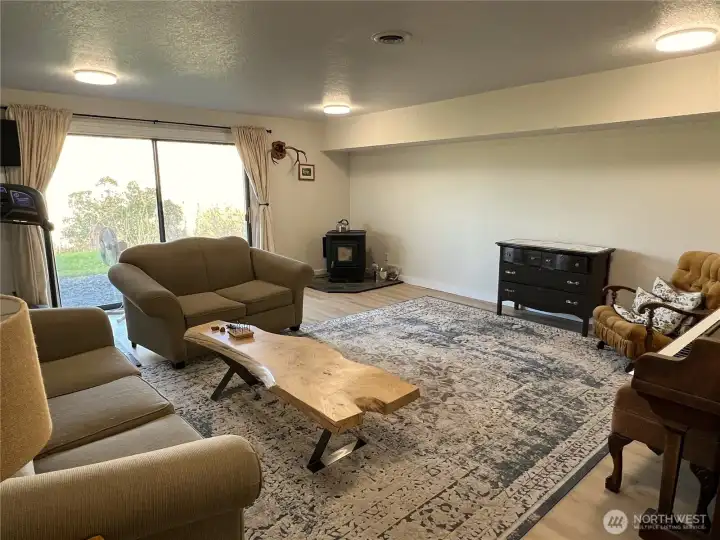 Large family room in basement.