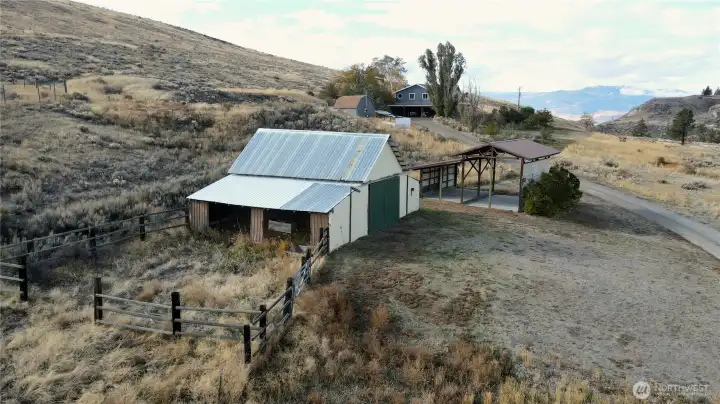 Barn and large carport.
