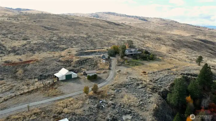 Property drone view from northeast.
