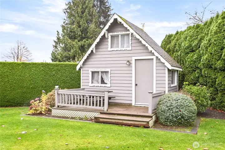 Playhouse in backyard