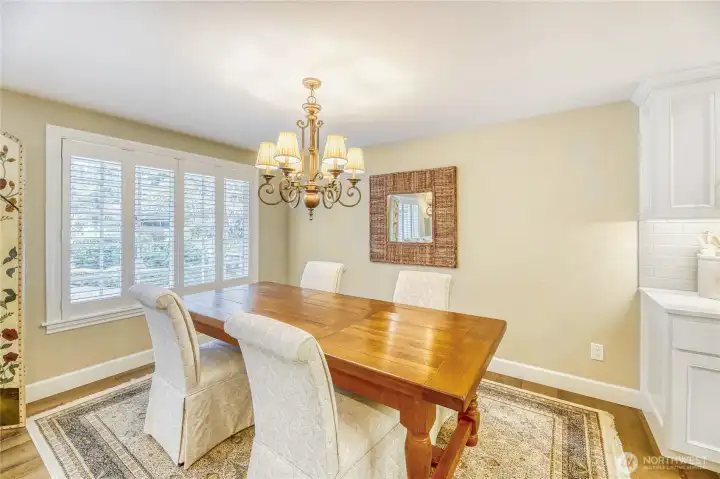 Lovely dining room area with view of front yard.