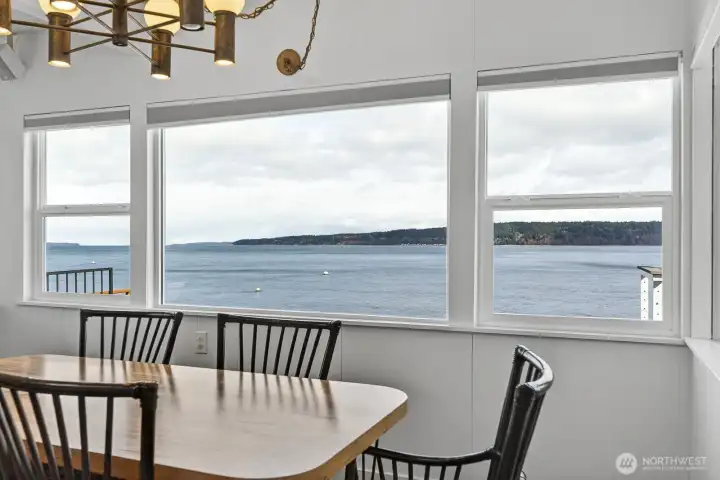 The water being so close is like being on a boat.