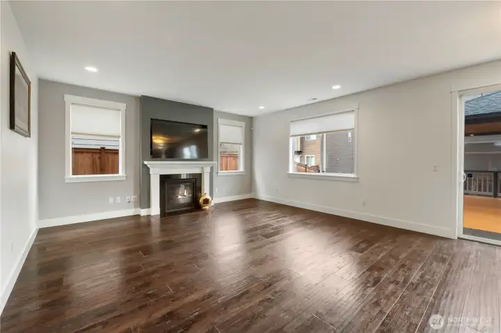 Dining area leading into the spacious living room