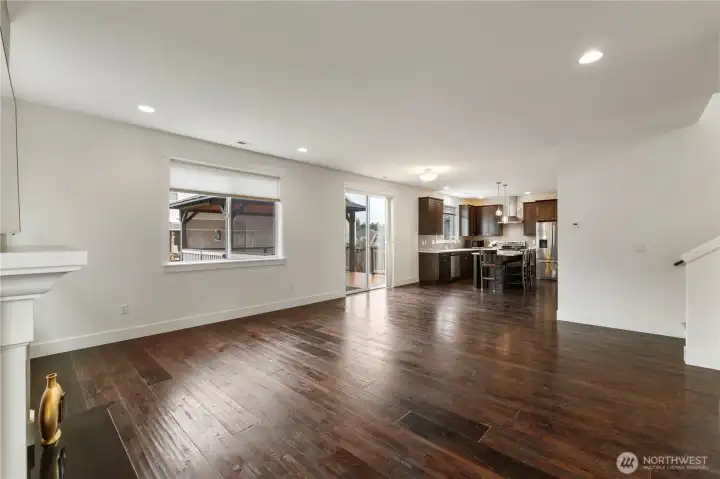 Bright open-concept area connecting to the Kitchen